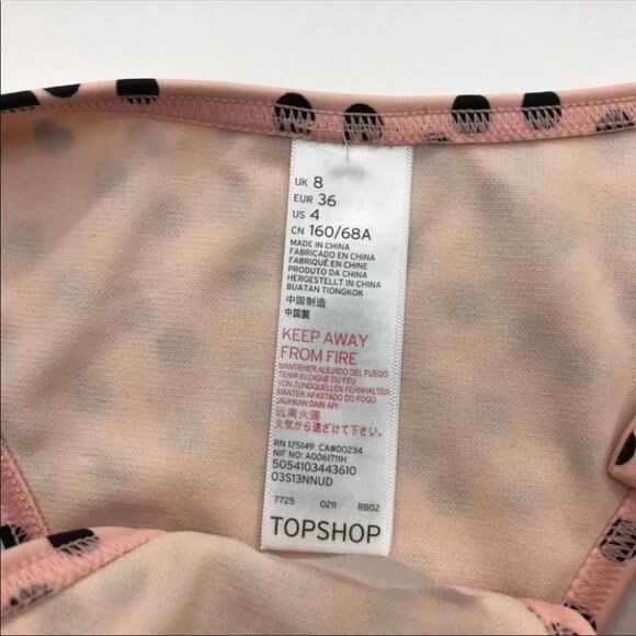 TOPSHOP Cheeky Polka Dot Bikini Bottom Sz 4 - Picture 3 of 4